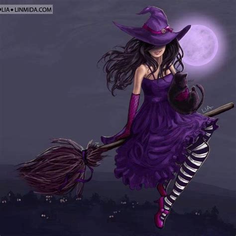 Purple face witch